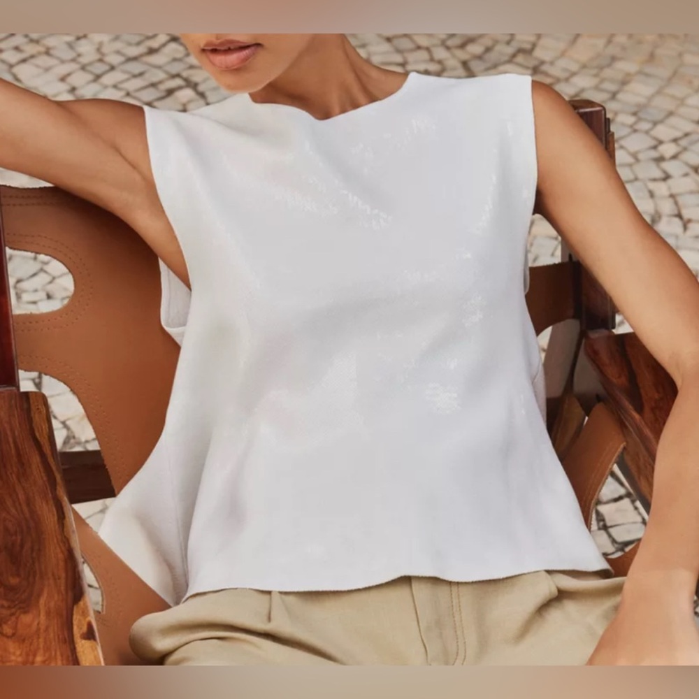 Nwt- Zara- sequin knit peplum top- small